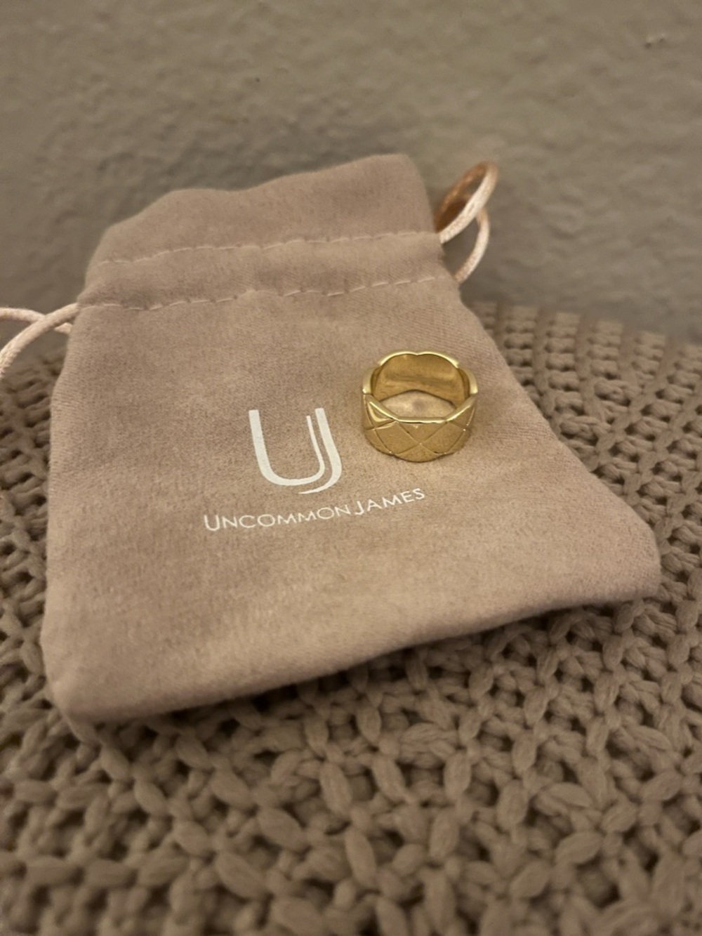 Uncommon James Quilted Gold Band Ring